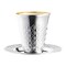 Shiny Metallic Aluminum Silver Round Plastic Saucers and Kiddush Cup Value Set (120 Settings)